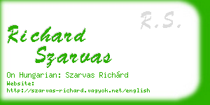 richard szarvas business card